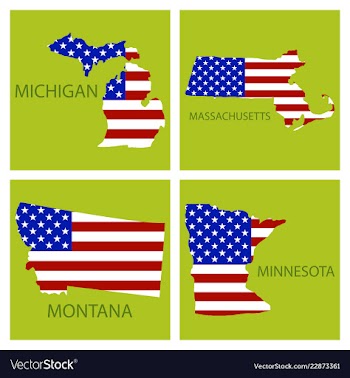Poster map of united states of america with state vector image