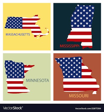 Poster map of united states of america with state vector image