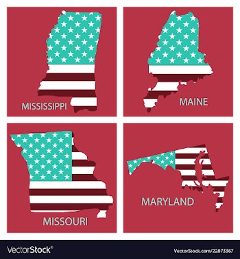 Poster map of united states of america with state vector image