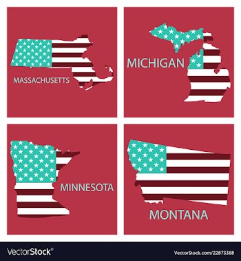 Poster map of united states of america with state vector image