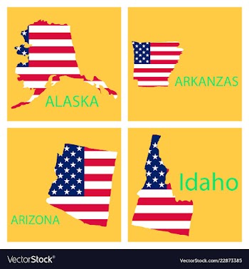 Poster map of united states of america with state vector image