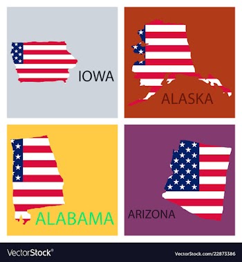 Poster map of united states of america with state vector image