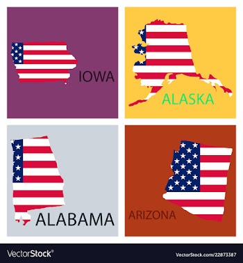 Poster map of united states of america with state vector image