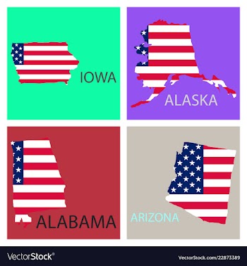 Poster map of united states of america with state vector image