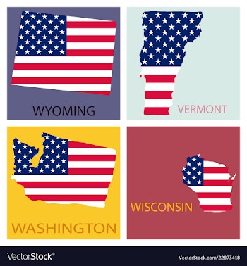 Poster map of united states of america with state vector image
