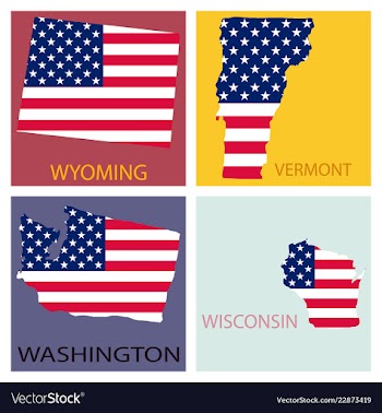 Poster map of united states of america with state vector image