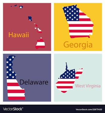 Poster map of united states of america with state vector image