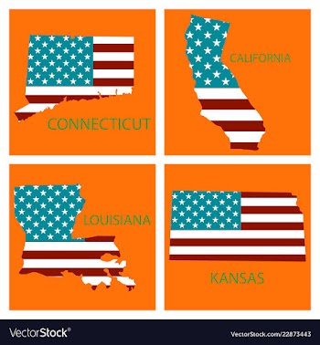 Poster map of united states of america with state vector image
