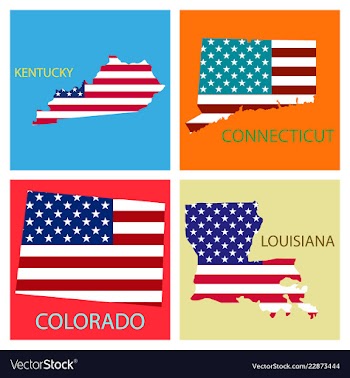 Poster map of united states of america with state vector image