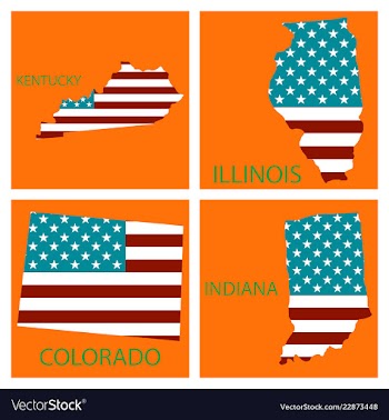 Poster map of united states of america with state vector image
