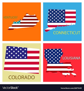 Poster map of united states of america with state vector image