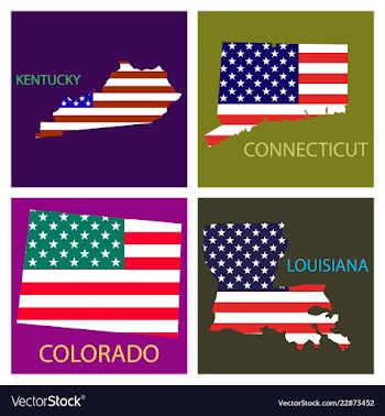 Poster map of united states of america with state vector image