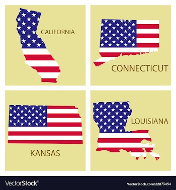Poster map of united states of america with state vector image