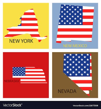 Poster map of united states of america with state vector image