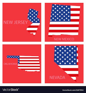 Poster map of united states of america with state vector image