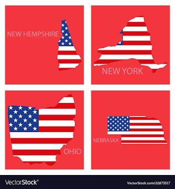 Poster map of united states of america with state vector image