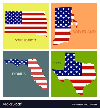 Poster map of united states of america with state vector image