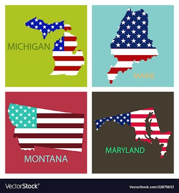 Poster map of united states of america with state vector image