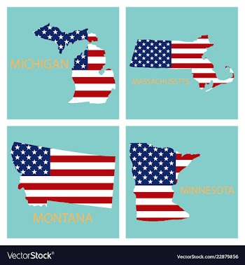 Poster map of united states of america with state vector image