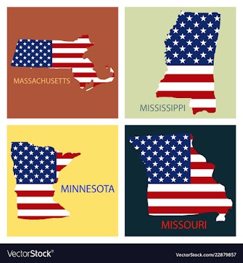 Poster map of united states of america with state vector image