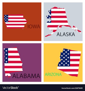 Poster map of united states of america with state vector image