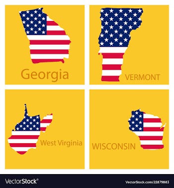 Poster map of united states of america with state vector image