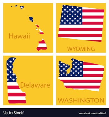 Poster map of united states of america with state vector image