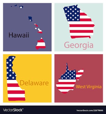 Poster map of united states of america with state vector image