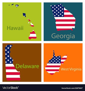 Poster map of united states of america with state vector image