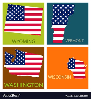 Poster map of united states of america with state vector image