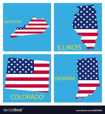 Poster map of united states of america with state vector image