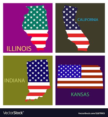 Poster map of united states of america with state vector image
