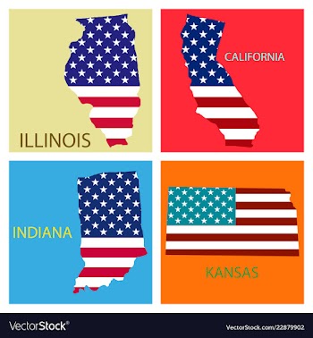 Poster map of united states of america with state vector image