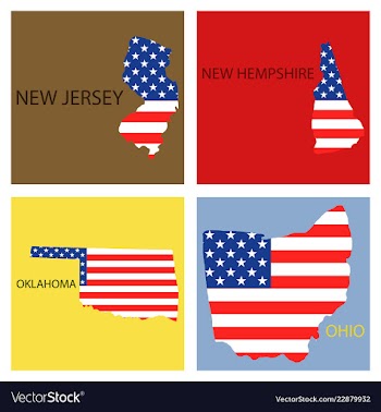 Poster map of united states of america with state vector image