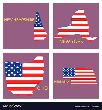 Poster map of united states of america with state vector image