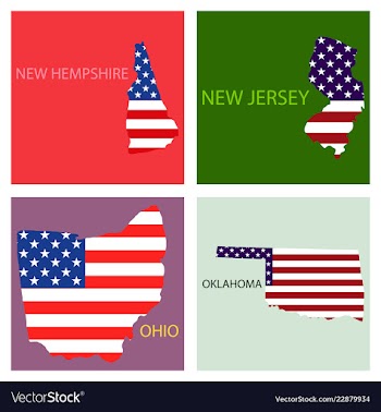 Poster map of united states of america with state vector image