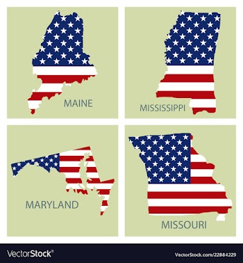 Poster map of united states of america with state vector image