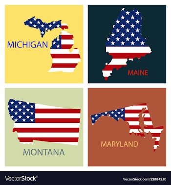 Poster map of united states of america with state vector image