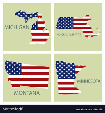Poster map of united states of america with state vector image