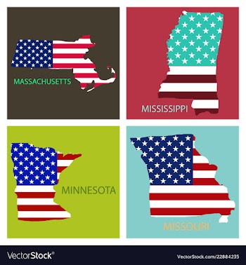 Poster map of united states of america with state vector image