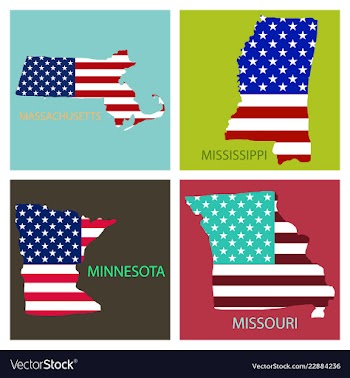 Poster map of united states of america with state vector image