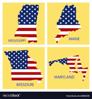 Poster map of united states of america with state vector image
