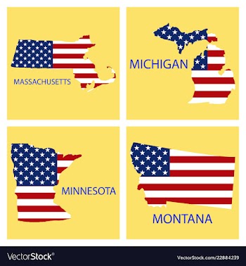 Poster map of united states of america with state vector image