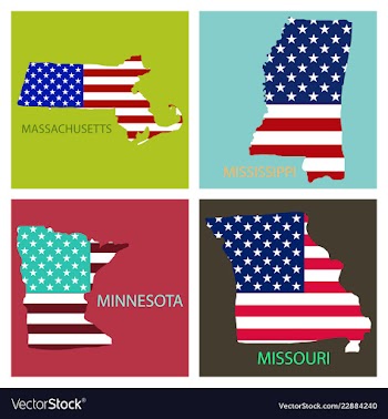 Poster map of united states of america with state vector image