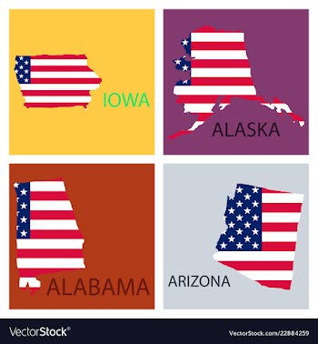 Poster map of united states of america with state vector image