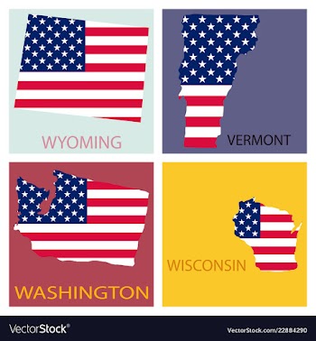 Poster map of united states of america with state vector image