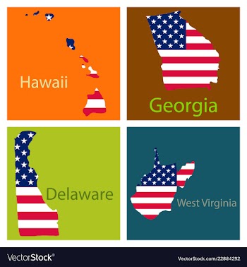 Poster map of united states of america with state vector image