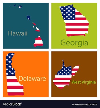 Poster map of united states of america with state vector image