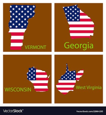Poster map of united states of america with state vector image