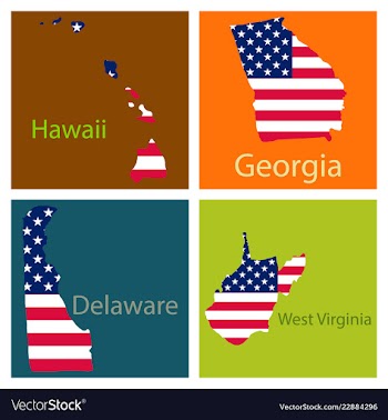 Poster map of united states of america with state vector image